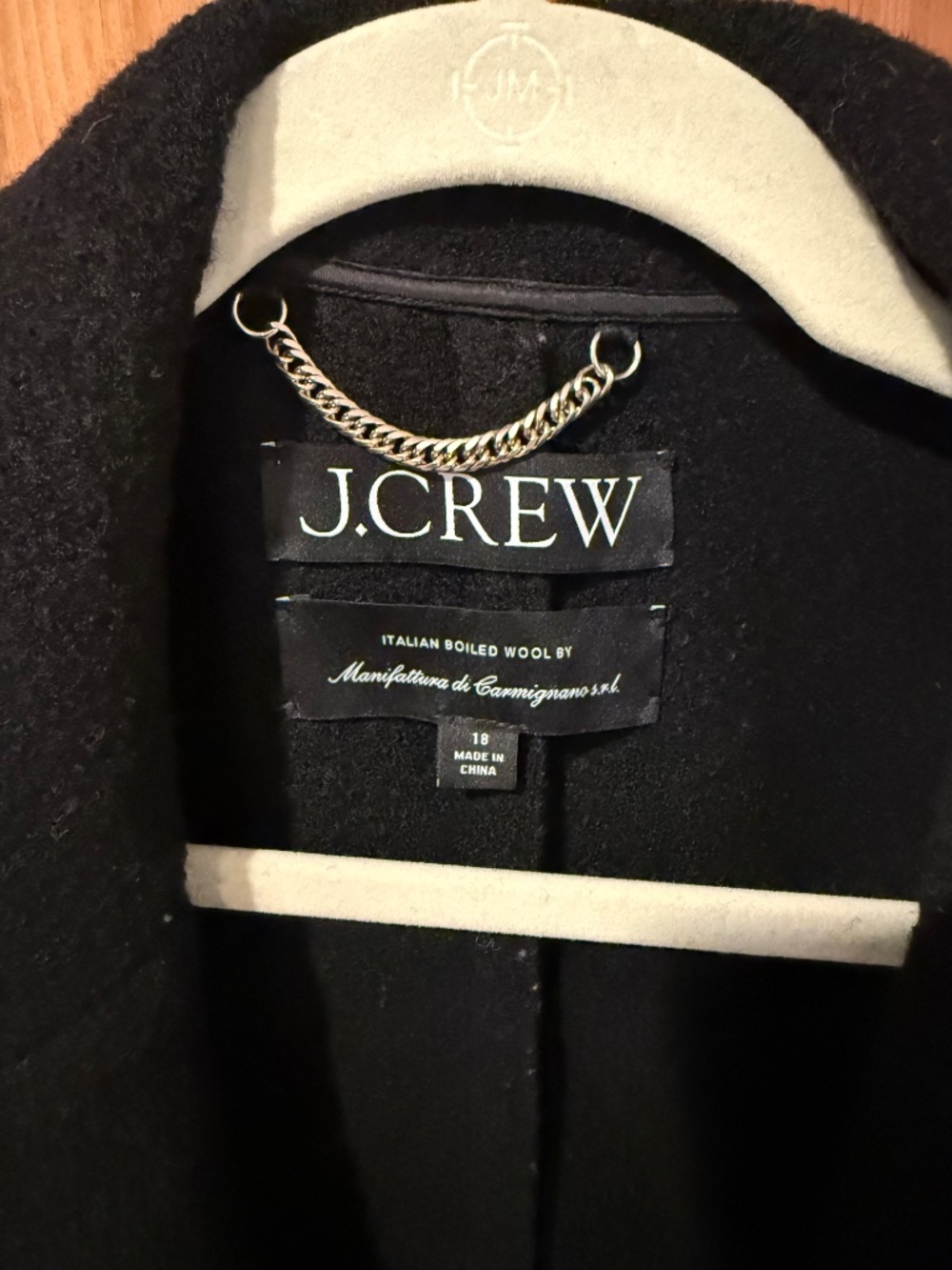Black J.Crew Daphne Boiled Wool Coat Size 18 - Picture 4 of 4